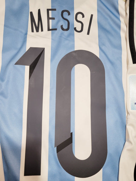 Messi Argentina 2014 WORLD CUP SEMIFINAL Long Sleeve Soccer Jersey Shirt M SKU# M60406 Adidas