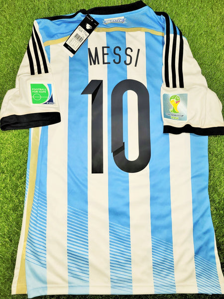 Messi Argentina 2014 WORLD CUP SEMIFINAL Soccer Jersey Shirt BNWT M SKU# D87311 Adidas