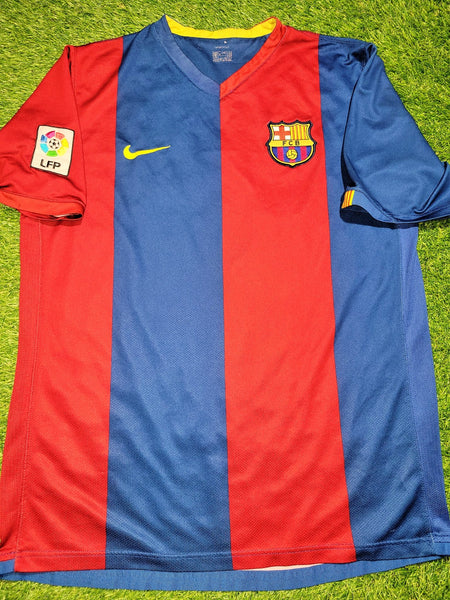 Messi Barcelona 2006 2007 Home Soccer Jersey Shirt L SKU# F6AOM 146980 Nike