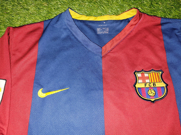 Messi Barcelona 2006 2007 Home Soccer Jersey Shirt L SKU# F6AOM 146980 Nike