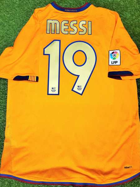 Messi Barcelona 2006 2007 Orange Away Jersey Shirt Camiseta L SKU# 146982-819 Nike