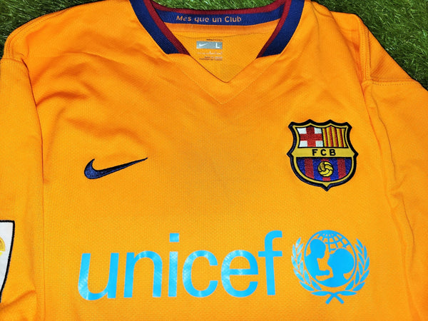 Messi Barcelona 2006 2007 Orange Away Jersey Shirt Camiseta L SKU# 146982-819 Nike