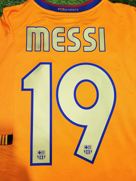 Messi Barcelona 2006 2007 Orange Away Jersey Shirt Camiseta L SKU# 146982-819 Nike