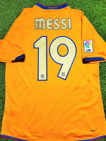 Messi Barcelona 2006 2007 Orange Away Soccer Jersey Shirt Camiseta M SKU# 146982-819 Nike