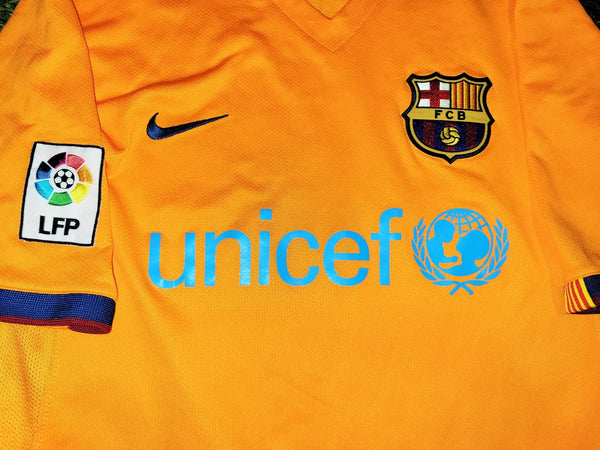 Messi Barcelona 2006 2007 Orange Away Soccer Jersey Shirt Camiseta M SKU# 146982-819 Nike