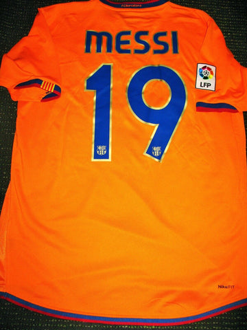 Messi Barcelona 2007 2008 Orange Jersey Shirt Camiseta Maglia L - foreversoccerjerseys