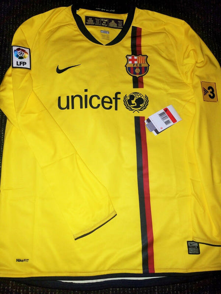 Messi Barcelona 2008 2009 TREBLE SEASON LS Jersey Shirt Camiseta L BNWT - foreversoccerjerseys