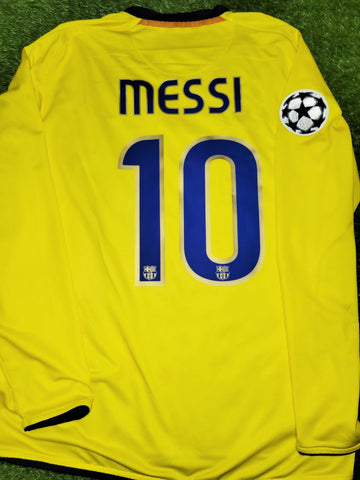 Messi Barcelona 2008 2009 TREBLE SEASON UEFA Long Sleeve Away Soccer Jersey Shirt L SKU# 286788-760 Nike