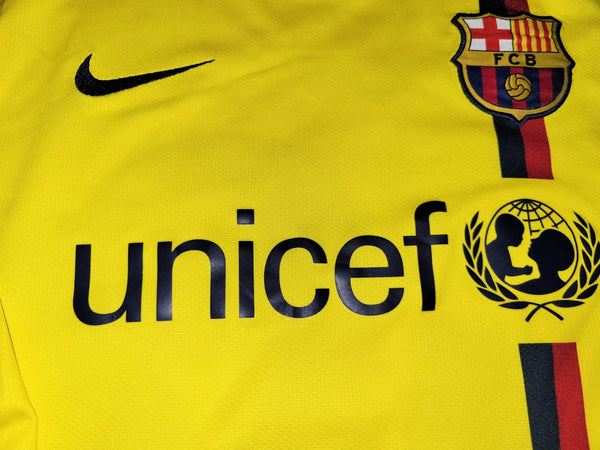 Messi Barcelona 2008 2009 TREBLE SEASON UEFA Long Sleeve Away Soccer Jersey Shirt L SKU# 286788-760 Nike