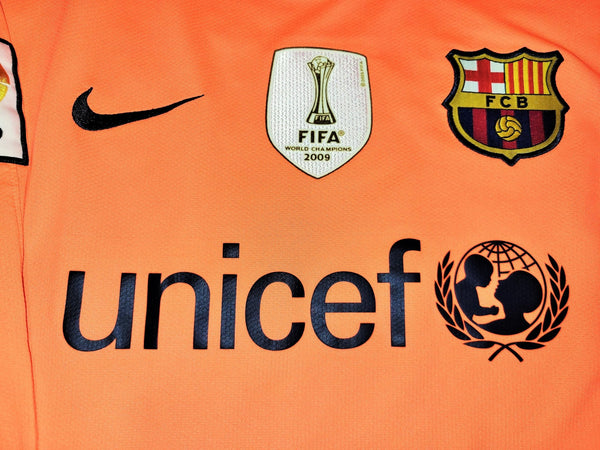 Messi Barcelona 2009 2010 Away Long Sleeve Soccer Jersey Shirt L SKU# 355021-870 Nike