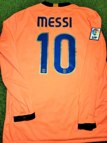 Messi Barcelona 2009 2010 Away Long Sleeve Soccer Jersey Shirt XL SKU# 355021-870 Nike
