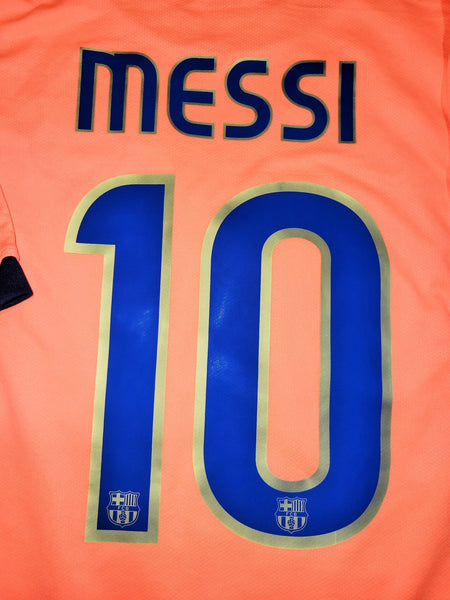 Messi Barcelona 2009 2010 Away Soccer Jersey Shirt L SKU# 355020-870 Nike