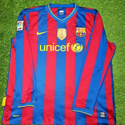 Messi Barcelona 2009 2010 Home Long Sleeve Jersey Shirt Camiseta XL SKU# 343812-496 foreversoccerjerseys