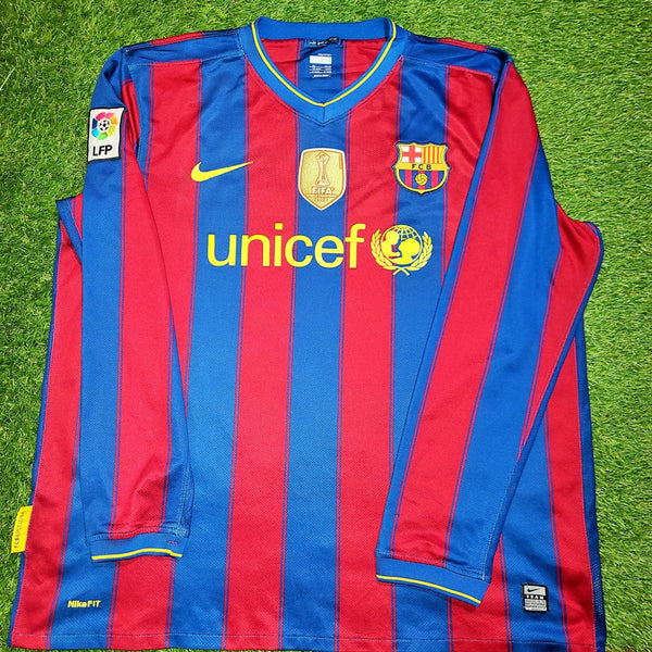 Messi Barcelona 2009 2010 Home Long Sleeve Jersey Shirt Camiseta XL SKU# 343812-496 foreversoccerjerseys