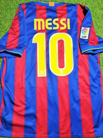 Messi Barcelona 2009 2010 Home Soccer Jersey Shirt L SKU# 343808-496 Nike