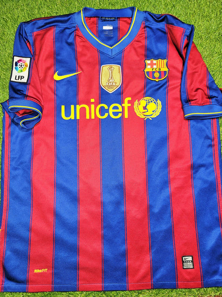 Messi Barcelona 2009 2010 Home Soccer Jersey Shirt L SKU# 343808-496 Nike