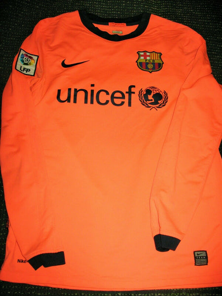 Messi Barcelona  2009 2010 Pink Long Sleeve Jersey Shirt Camiseta Trikot S - foreversoccerjerseys