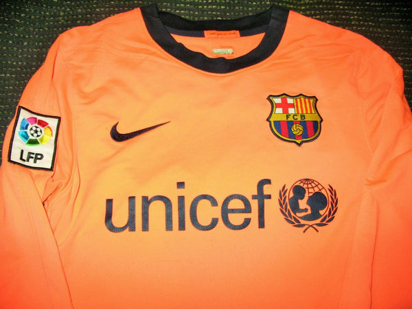 Messi Barcelona  2009 2010 Pink Long Sleeve Jersey Shirt Camiseta Trikot S - foreversoccerjerseys