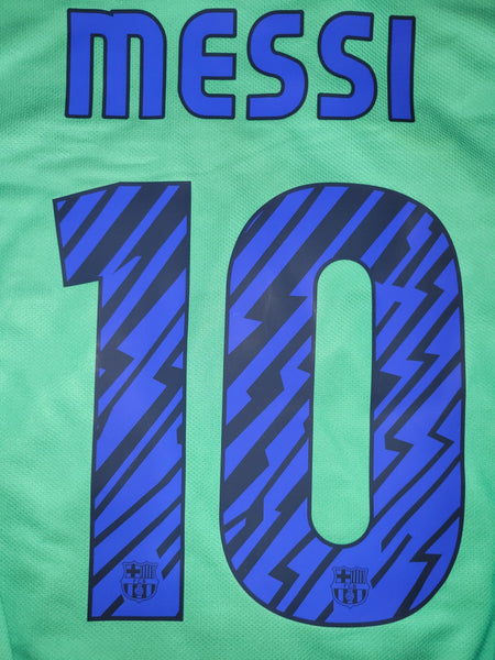 Messi Barcelona 2010 2011 Away Long Sleeve Soccer Jersey Shirt L SKU# 382358-310 Nike