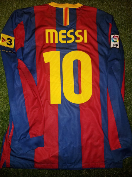 Messi Barcelona 2010 2011 Long Sleeve Jersey Shirt Camiseta M 382355-486 foreversoccerjerseys