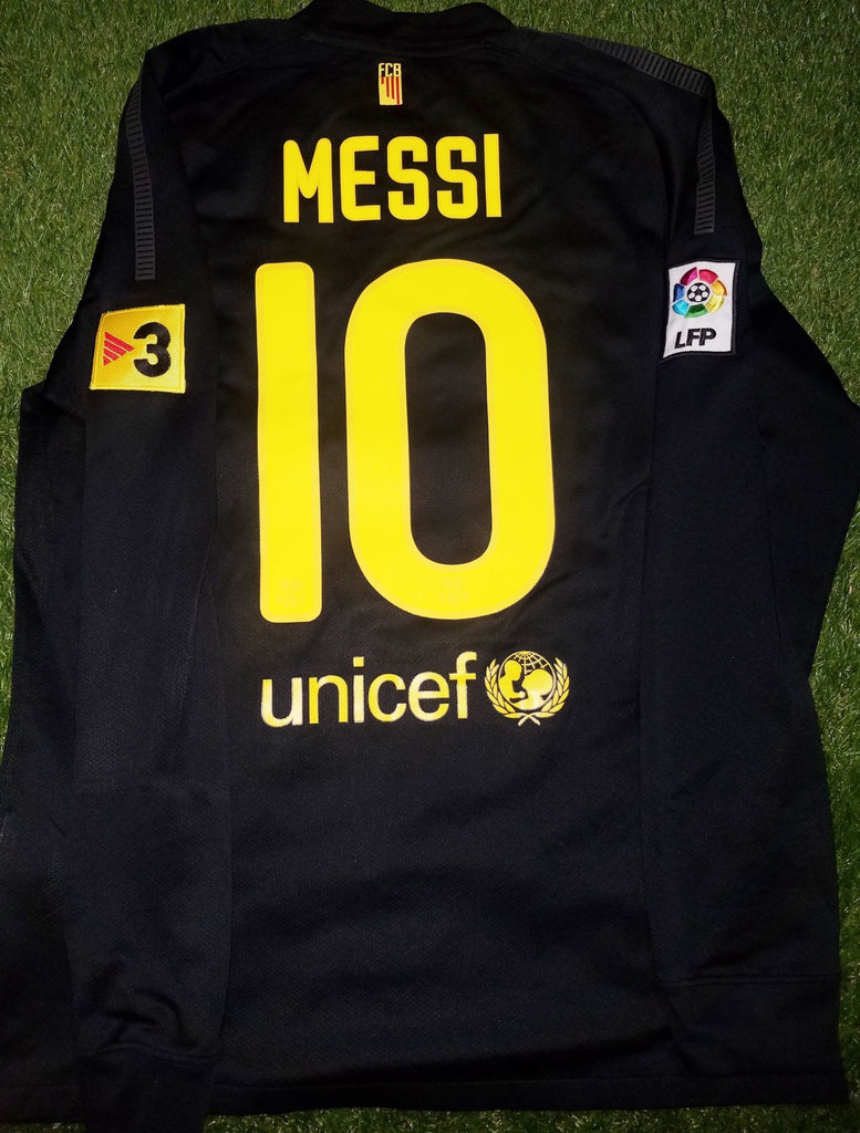 Messi Barcelona 2011 2012 Black Long Sleeve Jersey Shirt Camiseta Trikot M SKU# 419881-010 foreversoccerjerseys