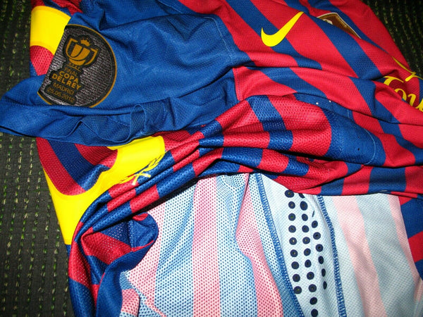 Messi Barcelona 2011 2012 MATCH ISSUED COPA DEL REY FINAL Jersey Shirt Camiseta L - foreversoccerjerseys