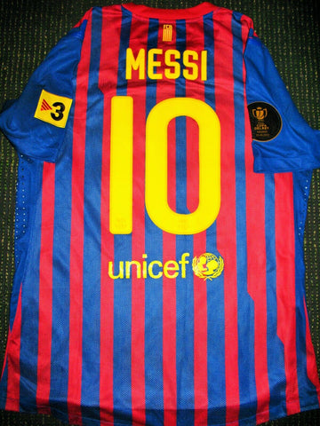 Messi Barcelona 2011 2012 MATCH ISSUED COPA DEL REY FINAL Jersey Shirt Camiseta L - foreversoccerjerseys