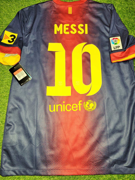 Messi Barcelona 2012 2013 Home Soccer Jersey Shirt BNWT L SKU# 478323-410 Nike