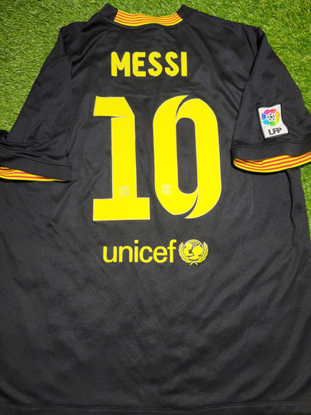 Messi Barcelona 2013 2014 Black Third Soccer Jersey Shirt Camiseta XL SKU# 532824-013 Nike