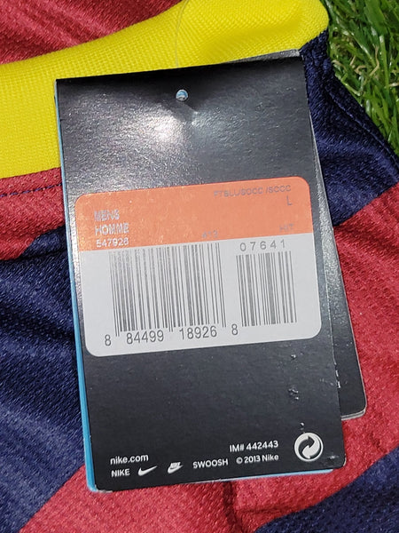 Messi Barcelona 2013 2014 UEFA Home Long Sleeve Soccer Jersey Shirt BNWT L SKU# 547926-413 Nike
