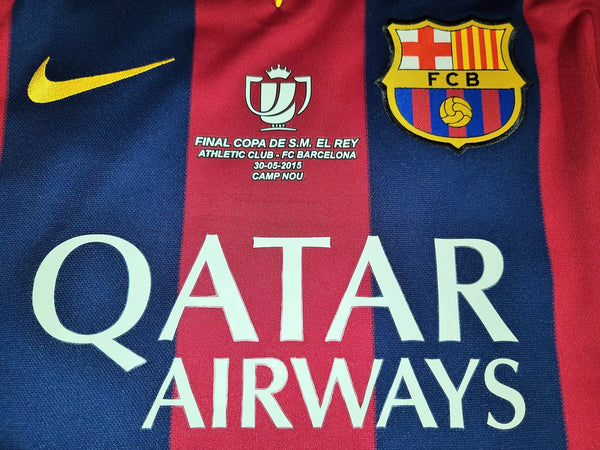 Messi Barcelona 2014 2015 COPA DEL REY FINAL TREBLE SEASON Jersey Shirt Camiseta BNWT XL SKU# 610594-422 foreversoccerjerseys