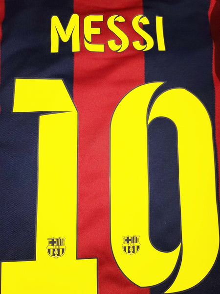 Messi Barcelona 2014 2015 COPA DEL REY FINAL TREBLE SEASON Jersey Shirt Camiseta L SKU# 610594-422 foreversoccerjerseys