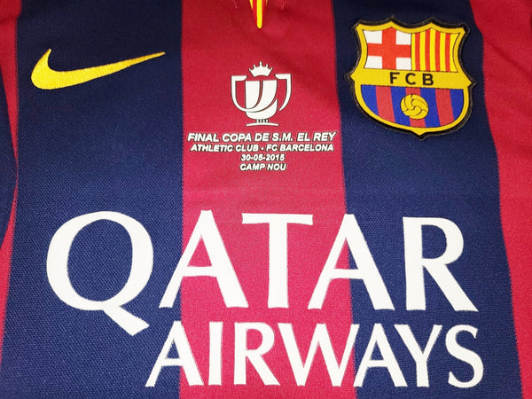 Messi Barcelona 2014 2015 COPA DEL REY FINAL TREBLE SEASON Jersey Shirt Camiseta L SKU# 610594-422 foreversoccerjerseys