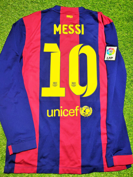 Messi Barcelona 2014 2015 TREBLE SEASON Home Jersey Shirt Camiseta M SKU# 618737-422 Nike