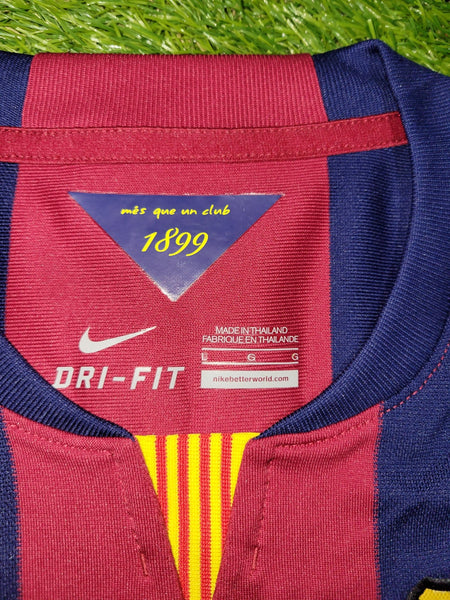 Messi Barcelona 2014 2015 TREBLE SEASON Jersey Shirt Camiseta L SKU# 610594-422 Nike