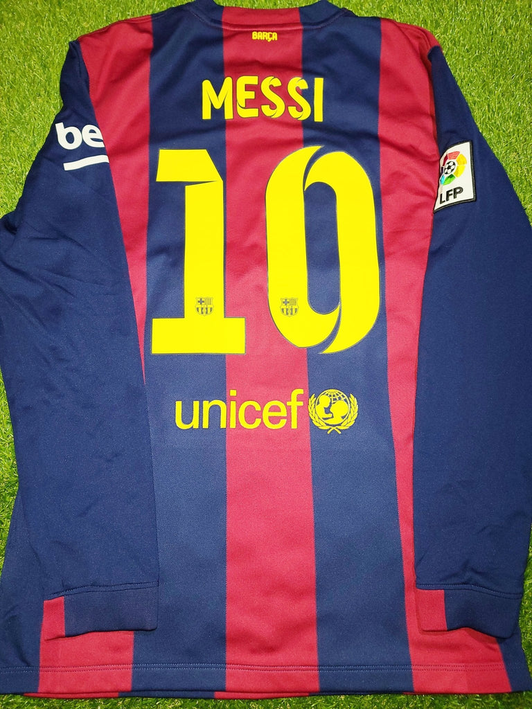 Messi Barcelona 2014 2015 TREBLE SEASON Jersey Shirt Camiseta L SKU# 618737-422 foreversoccerjerseys