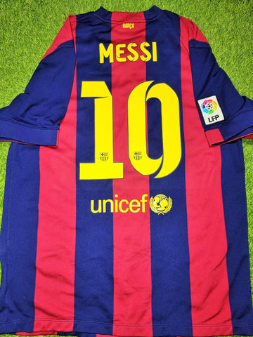Messi Barcelona 2014 2015 TREBLE SEASON Soccer Jersey Shirt XL SKU# 610594-422 Nike