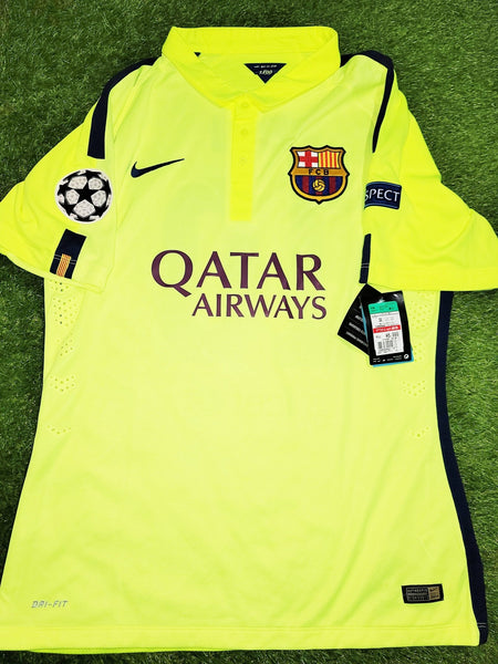 Messi Barcelona 2014 2015 TREBLE SEASON UEFA PLAYER ISSUE Third Jersey Shirt Camiseta BNWT XL SKU# 631132-711 foreversoccerjerseys