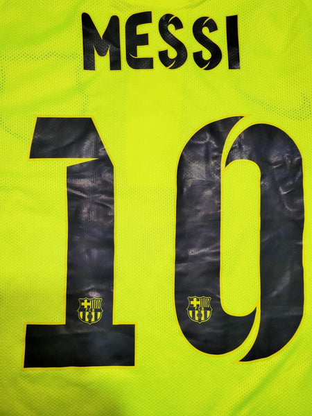 Messi Barcelona 2014 2015 TREBLE SEASON UEFA PLAYER ISSUE Third Soccer Jersey Shirt M SKU# 631132-711 foreversoccerjerseys