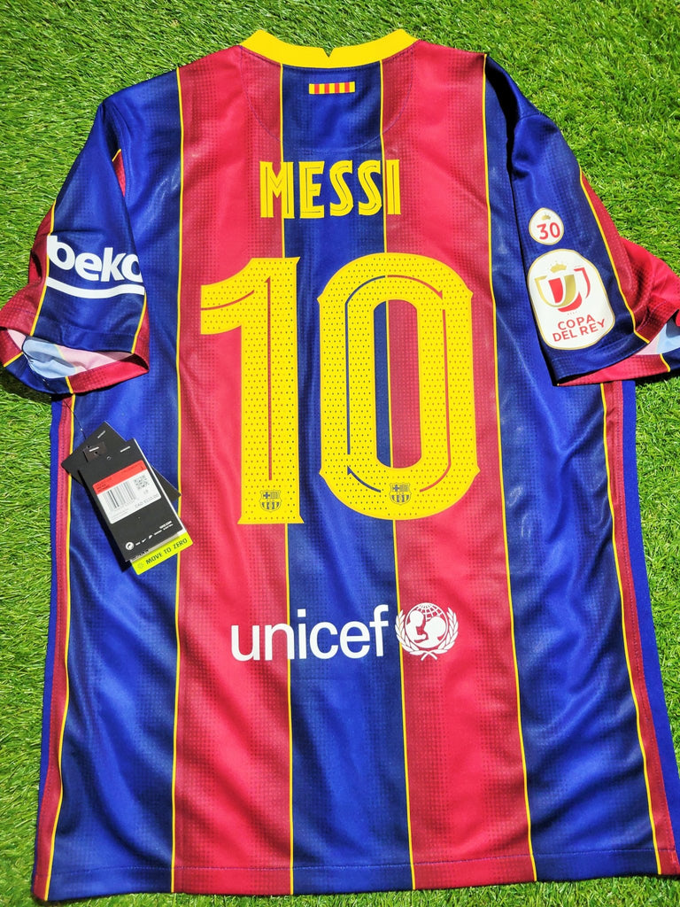 Messi Barcelona 2020 2021 COPA DEL REY LAST SEASON Home Soccer Jersey Shirt BNWT L SKU# CD4232-456 Nike
