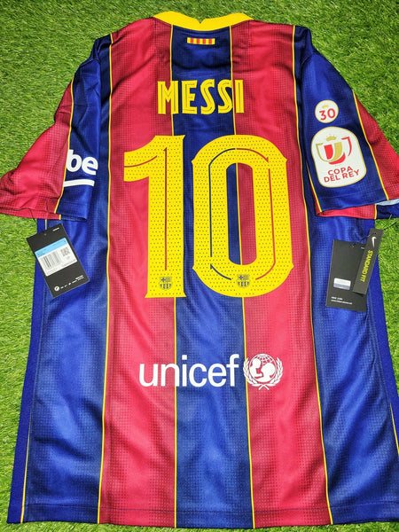 Messi Barcelona 2020 2021 COPA DEL REY LAST SEASON Home Soccer Jersey Shirt BNWT M SKU# CD4232-456 Nike