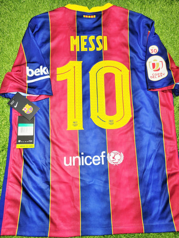 Messi Barcelona 2020 2021 COPA DEL REY LAST SEASON Home Soccer Jersey Shirt BNWT XL SKU# CD4232-456 Nike