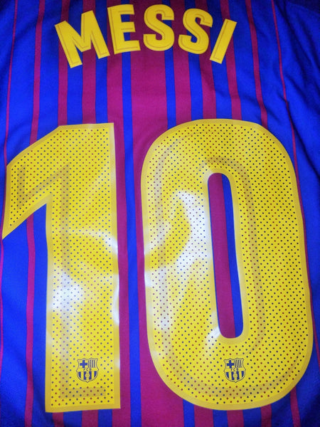 Messi Barcelona Aeroswift 2017 2018 Home PLAYER ISSUE Jersey Shirt L SKU# 847190-457 foreversoccerjerseys