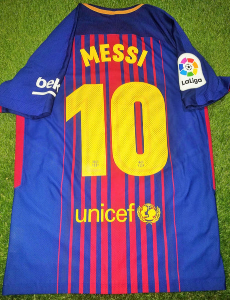 Messi Barcelona Aeroswift 2017 2018 Home PLAYER ISSUE Jersey Shirt M SKU# 847190-456 foreversoccerjerseys