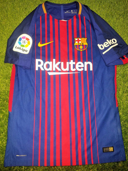 Messi Barcelona Aeroswift 2017 2018 Home PLAYER ISSUE Jersey Shirt M SKU# 847190-456 foreversoccerjerseys