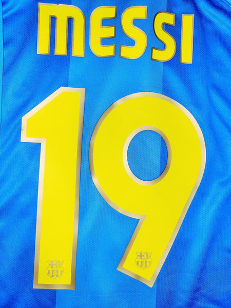 Messi Barcelona Anniversary 2007 2008 Away Soccer Jersey Shirt L SKU# 237743-414 Nike