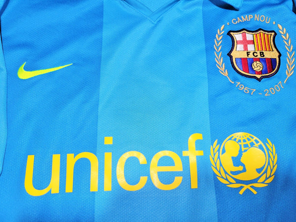 Messi Barcelona Anniversary 2007 2008 Away Soccer Jersey Shirt L SKU# 237743-414 Nike