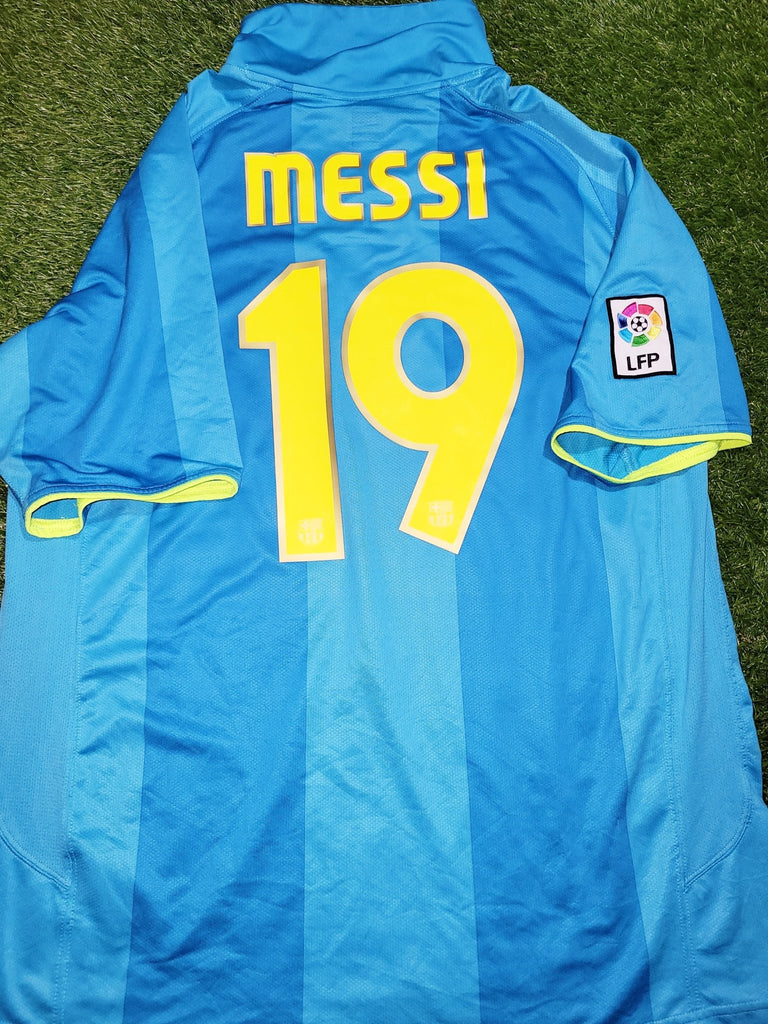 Messi Barcelona Anniversary 2007 2008 Blue Away Jersey Shirt Camiseta Maglia XL SKU# 237743-414 Nike