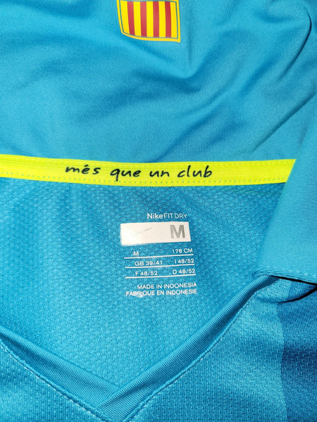Messi Barcelona Anniversary 2007 2008 Blue Away Soccer Jersey Shirt M SKU# 237743-414 Nike
