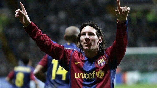 Messi Barcelona Anniversary 2007 2008 Long Sleeve Home Jersey Shirt Camiseta L Nike
